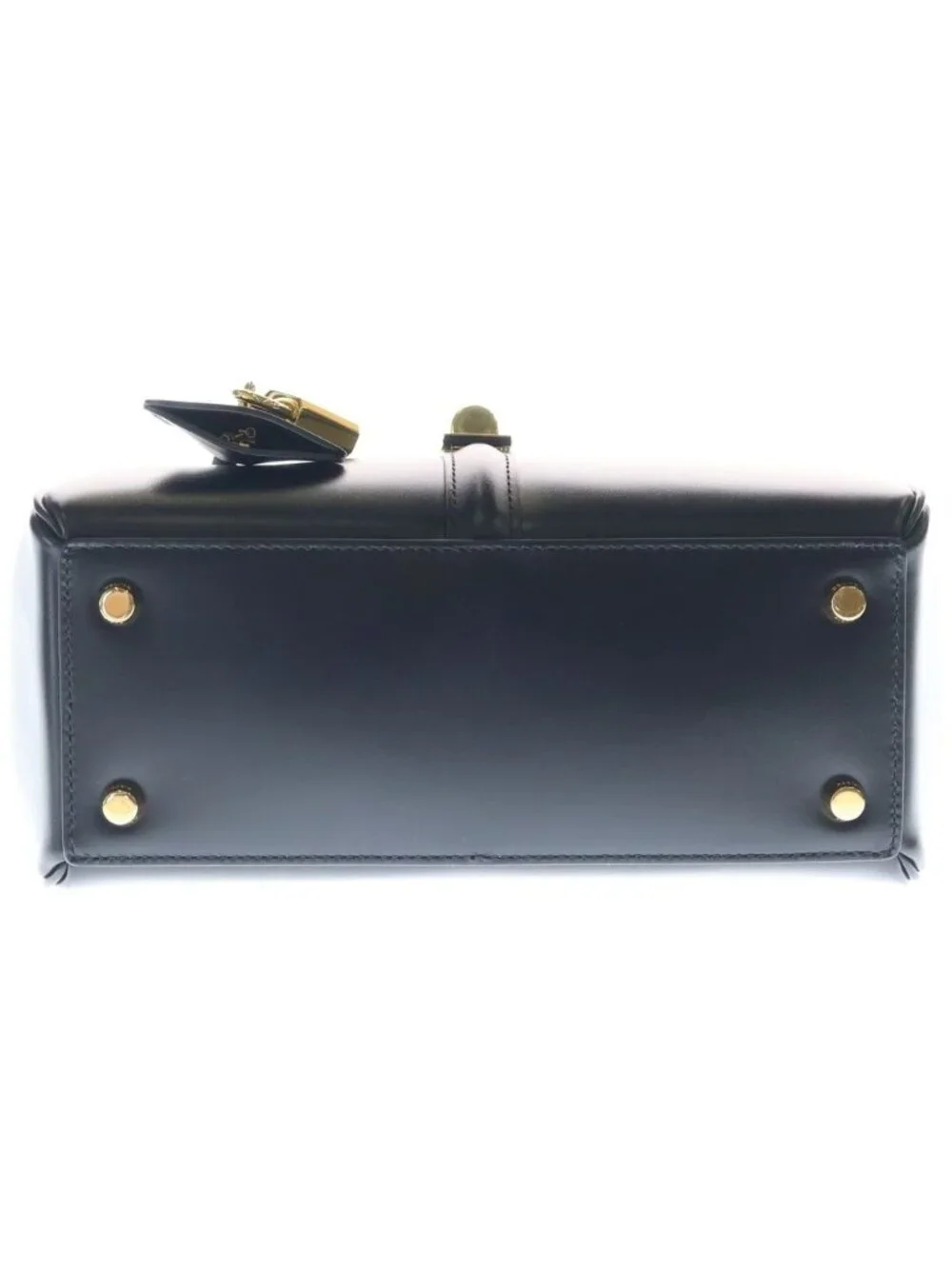 Celine Small 16 Saise Shoulder Bag Calfskin Leather Gold Black